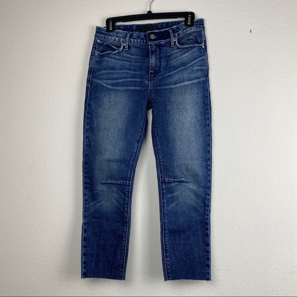 RtA Medium Wash Crop Skinny Jeans w/ Raw hem sz 26 - Picture 1 of 7